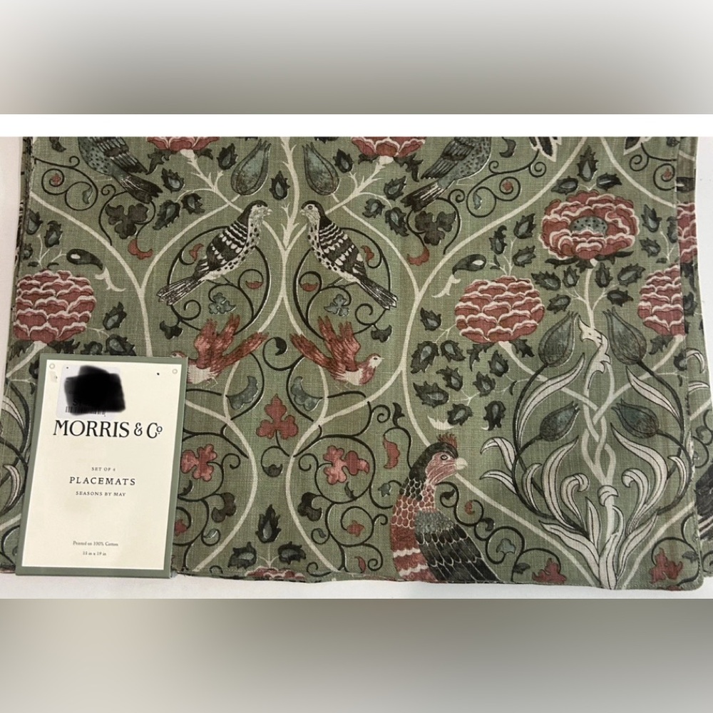 Morris & Co Seasons By May Placemats set of four 13” x 19” 100% cotton